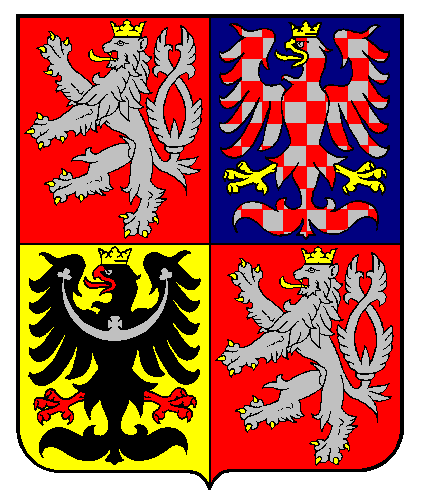 Aktualne Godło Republiki Czeskiej przyjęte przez parlament Republiki Czeskiej (jeszcze części Federacji) 17 grudnia 1992. Obowiązuje od 1 stycznia 1993. Na tarczy znajduje się dwukrotnie czeski lew oraz orły morawski i śląski.